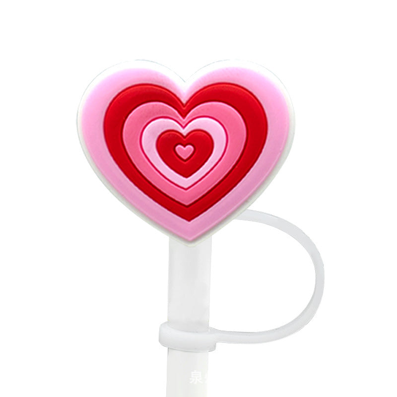Wholesale 10PCS Valentine's Day Series Silicone Straw Sets